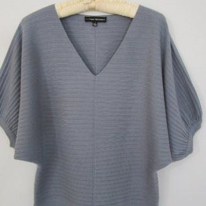 S Dolman Pullover Knit Sweater V Neck Viscose Rib
